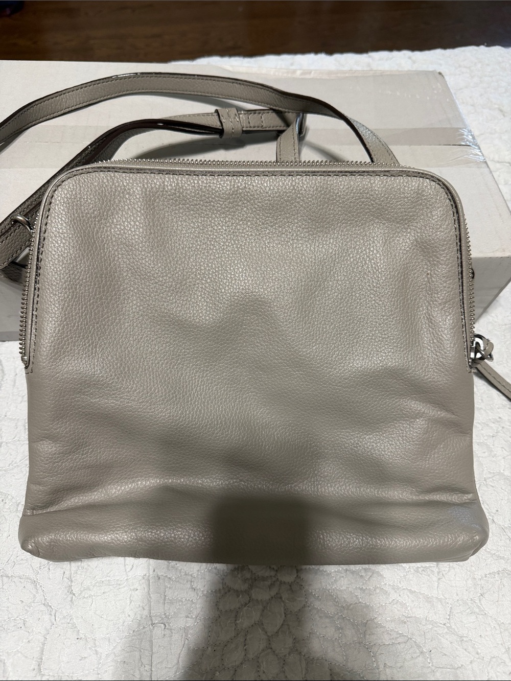 Banana Republic Leather Crossbody Bag - Gray